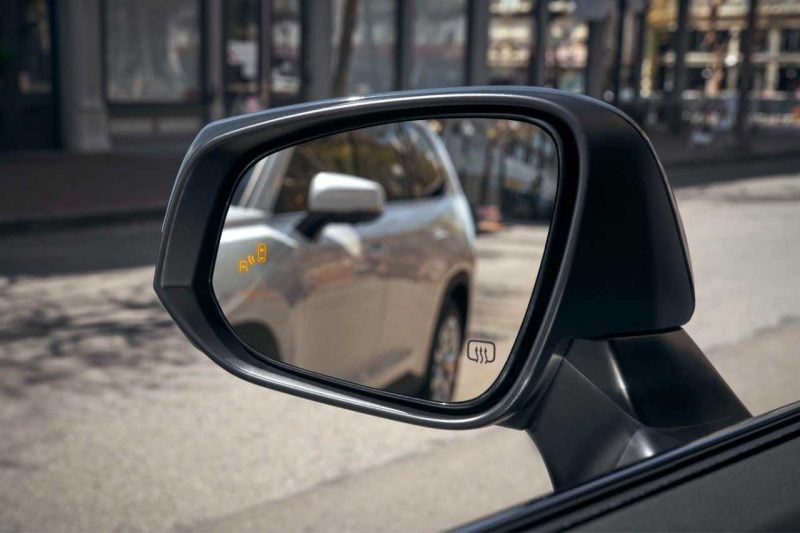 Side view mirror on a 2024 Grand Highlander vehicle.