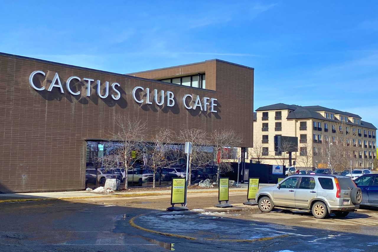 The exterior of a Cactus Club Cafe restaurant in West Edmonton.
