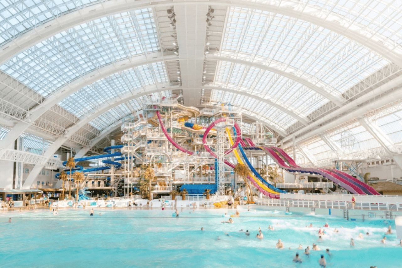 People have fun in the World Waterpark at West Edmonton Mall on a sunny afternoon.