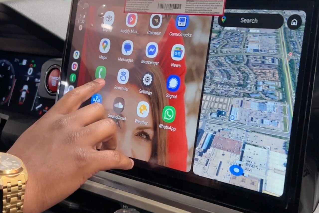 Close up of Screen Display of Toyota Android App and Navigation