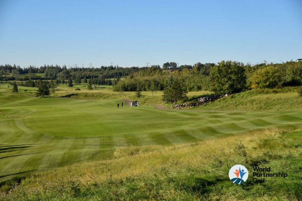 WEM Toyota at World Partnership Golf Edmonton 2026-2 A birds eye view of the Quarry golf course, for the World Partnership Golf Tournament in Edmonton, 2026.